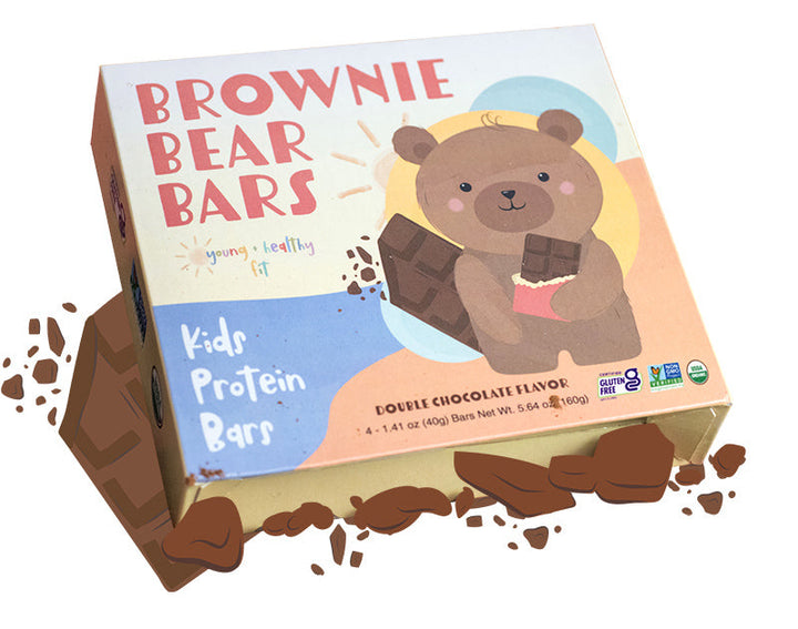 Young + Healthy Fit Brownie Bear Protein Bars Box of 4